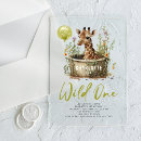 Search for wild animals square invitations Safari