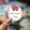 Search for merry wedding stickers Poinsettia