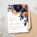 Search for terracotta and navy wedding invitations Watercolor floral