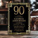 Search for mens black and gold birthday invitations Simple