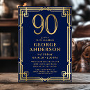 Search for navy blue and gold birthday invitations Simple