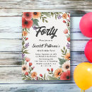 Search for summer 40th birthday invitations Botanical
