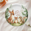 Search for deer baby shower plates Watercolor greenery