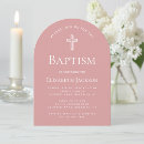 Search for dusty pink christening invitations Simple
