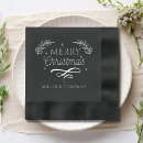 Search for black and silver christmas napkins Typography