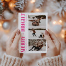 Search for hot pink christmas cards Merry and bright