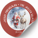 Search for vintage santa stickers Reindeer