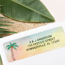 Search for island return address labels Palm tree