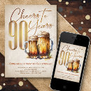 Search for funny 90th birthday invitations Cheers and beers