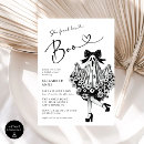Search for black white bow bridal shower invitations Gothic