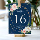 Search for navy blue blush pink wedding table cards Greenery