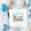 Search for boys train 1st birthday invitations All aboard