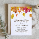 Search for fall leaves birthday invitations Watercolor