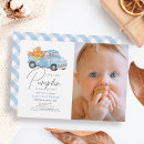 Search for little blue truck birthday invitations Autumn