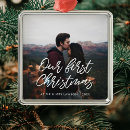 Search for typography christmas tree decorations Just married