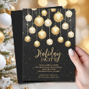 Search for employee party invitations Black and gold