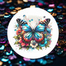 Search for butterflies flowers stickers Beautiful