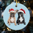 Search for french bulldogs christmas tree decorations Watercolor