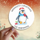 Search for cute christmas penguin stickers Watercolor