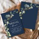 Search for navy and white bridal shower invitations Eucalyptus