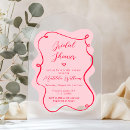 Search for red bridal shower invitations Wavy