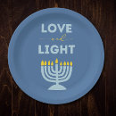 Search for light blue paper plates Menorah