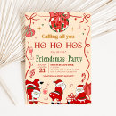 Search for funny santa christmas invitations Red green