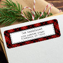 Search for red plaid return address labels Red and black