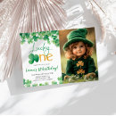 Search for lucky one 1st birthday invitations St patricks day birthday