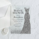 Search for silver bridal shower invitations Glitter
