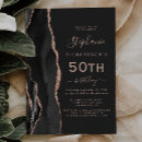 Search for rose gold and black birthday invitations Chic