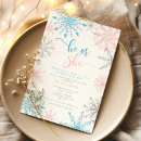 Search for snowflake gender reveal invitations Boy or girl