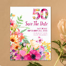 Search for 50th birthday save the date postcards Fiftieth