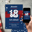 Search for red 18th birthday invitations Red white and blue