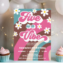 Search for five is a vibe birthday invitations Rainbow