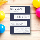 Search for navy blue and white baby shower invitations Simple
