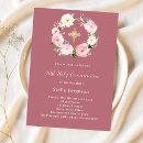 Search for rose gold first communion invitations Botanical