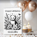 Search for girl and cat birthday cards Flowers