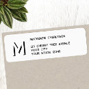 Search for black monogram return address labels Black and white