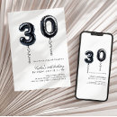 Search for balloons 30th birthday invitations Thirty