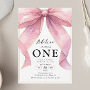 Search for blush pink 1st birthday invitations Bow