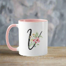 Search for letter v mugs Monogrammed