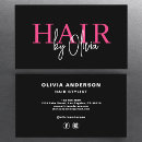 Search for hot pink business cards Hair stylist