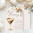 Search for love is brewing shower invitations Brown