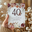 Search for boho 40th birthday invitations Flowers