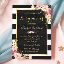 Search for black and white stripes baby shower invitations Gold