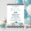 Search for fast one birthday invitations Racing party