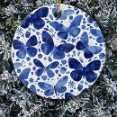Search for blue and white christmas tree decorations Watercolor