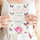 Search for pink butterfly baby shower invitations Rose