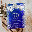 Search for blue 70th birthday invitations Chic